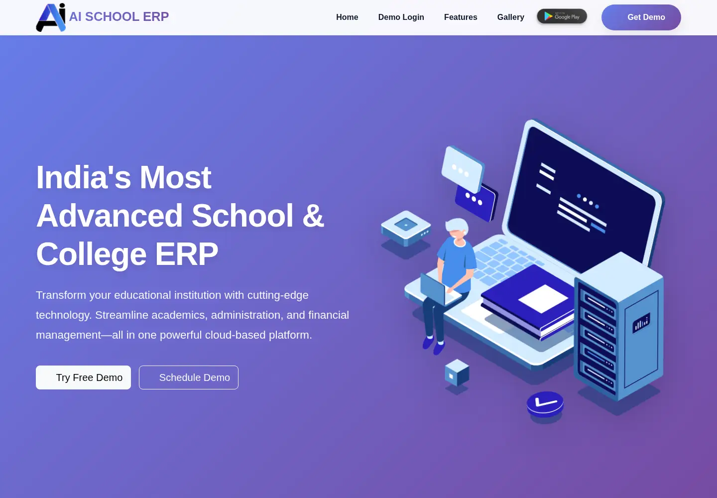 Screenshot of aischoolerp.in
