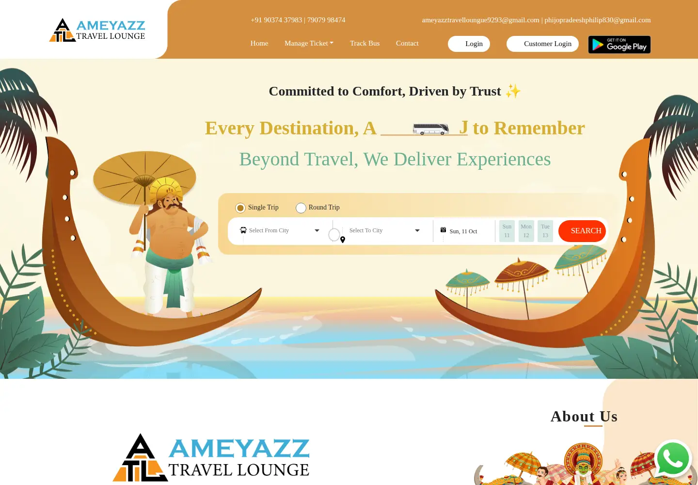 Screenshot of ameyazzbuses.in