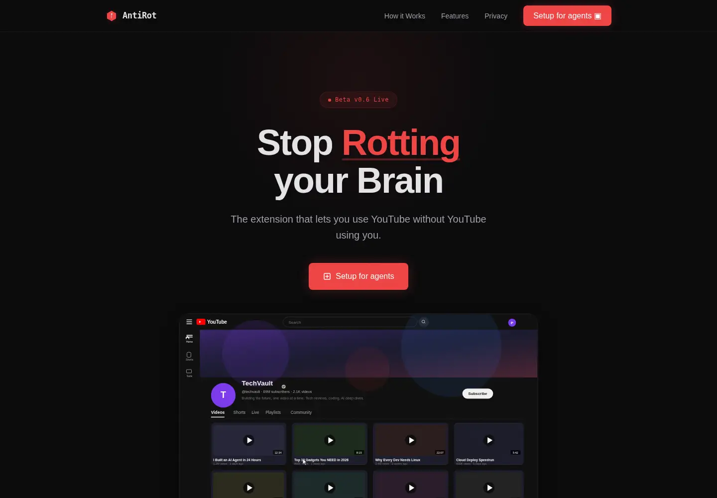 Captured homepage of antirot.in in the current scan