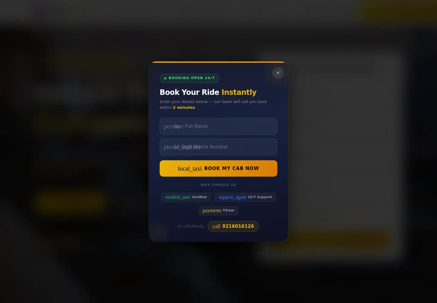 Screenshot of chutkicabs.in