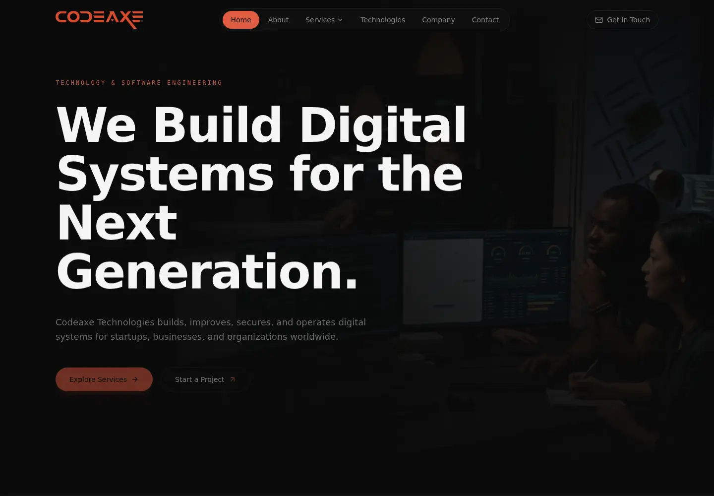 Screenshot of codeaxe.co.in