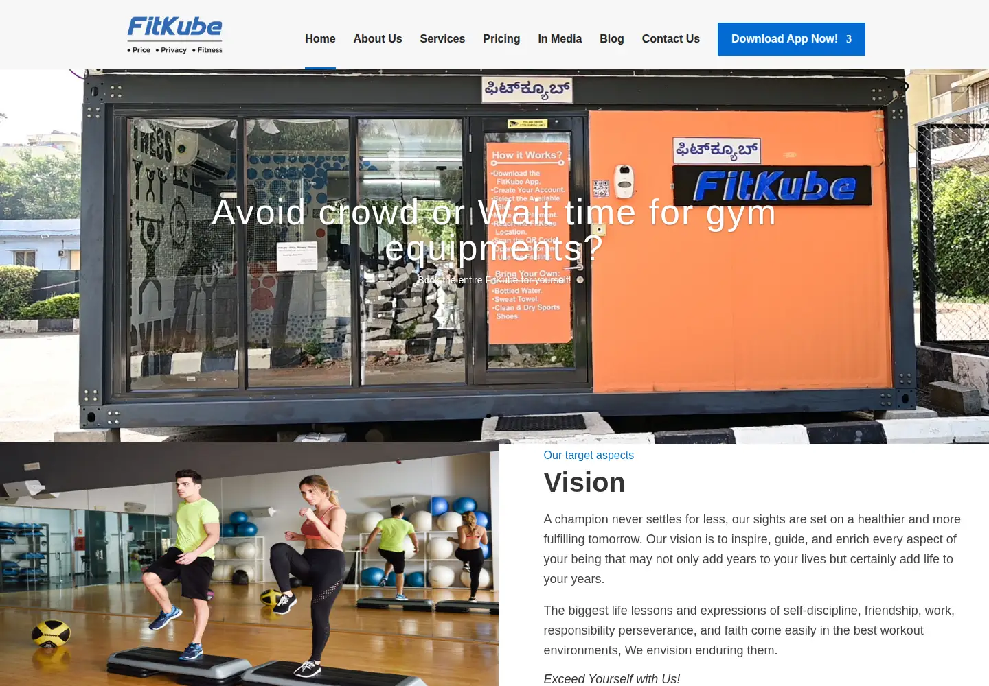 Captured homepage of fitkube.co.in in the current scan