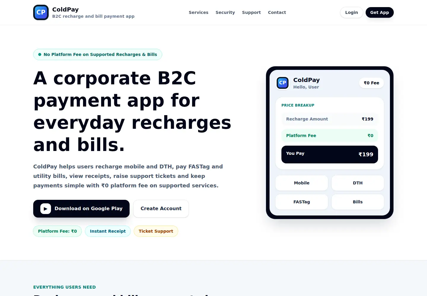 Captured homepage of coldpay.in in the current scan