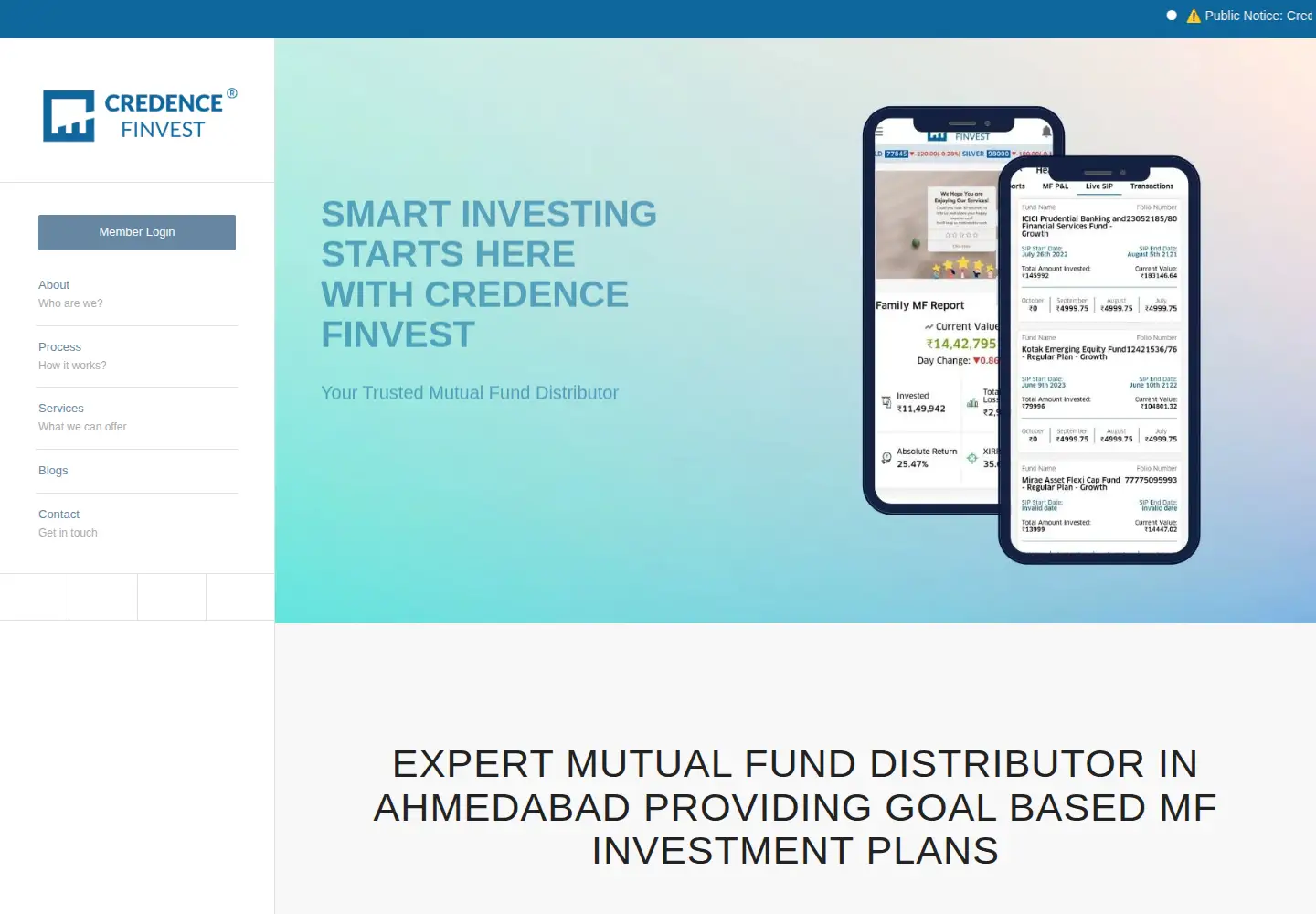 Screenshot of credencefinvest.in