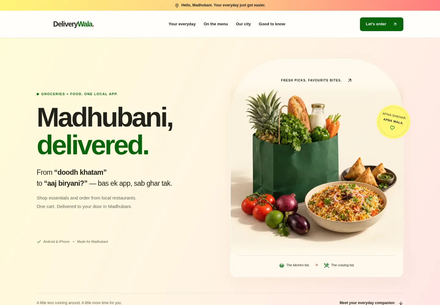 Screenshot of deliverywala.in