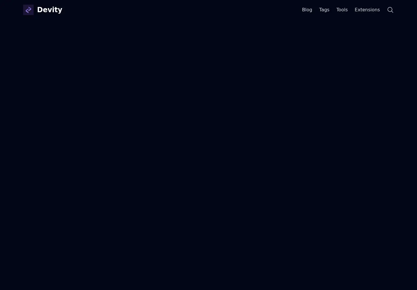Captured homepage of devity.in in the current scan
