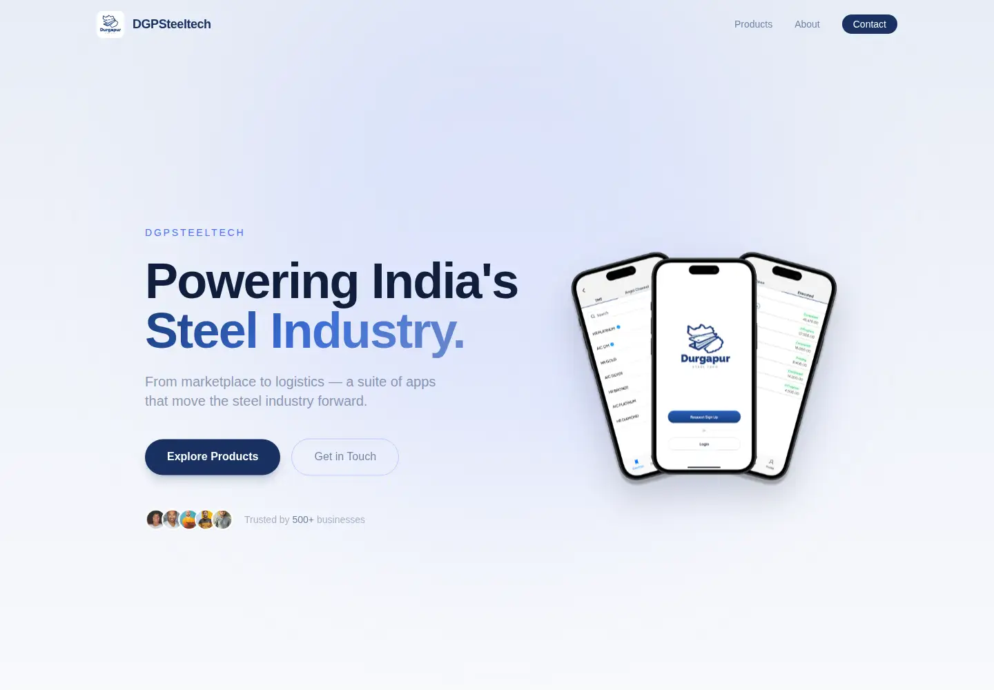 Screenshot of dgpsteeltech.in