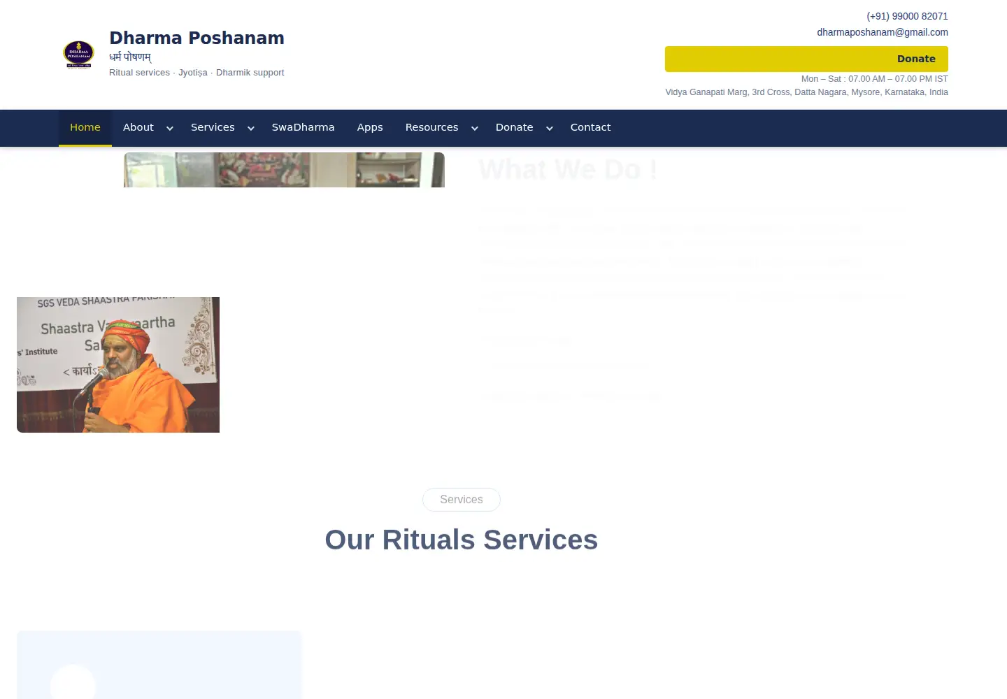 Screenshot of dharmaposhanam.in