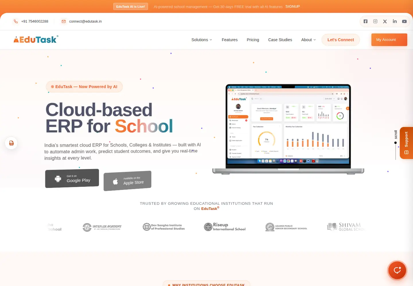 Screenshot of edutask.in