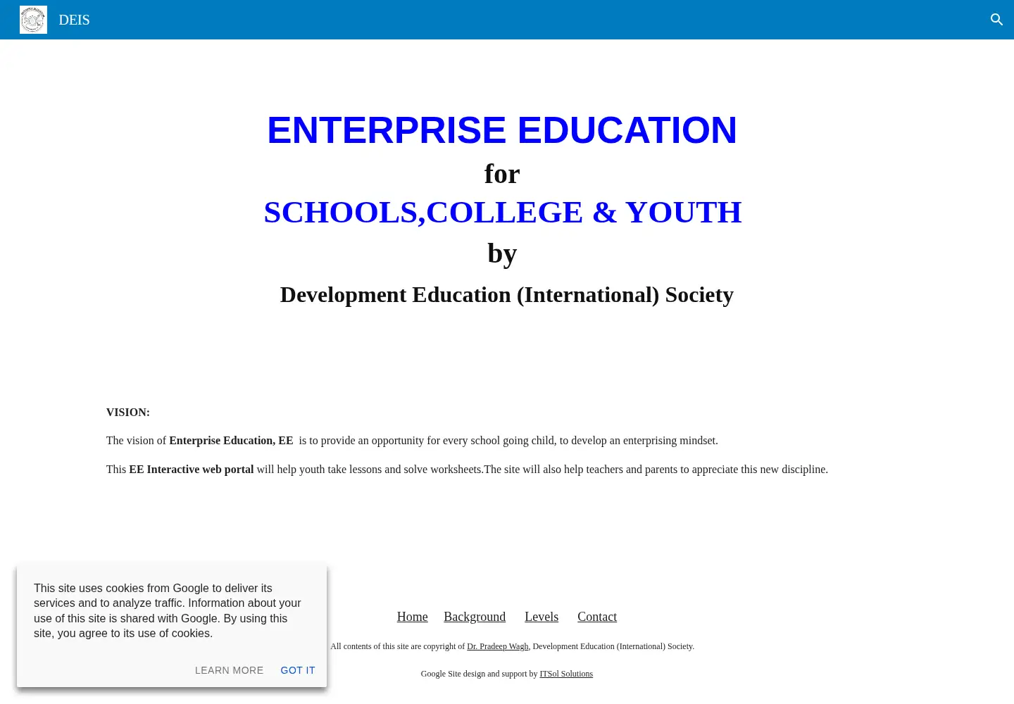 Captured homepage of enterprise-education.in in the current scan