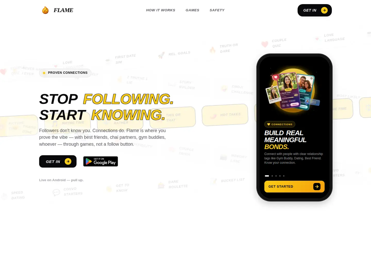 Captured homepage of flameapp.in in the current scan
