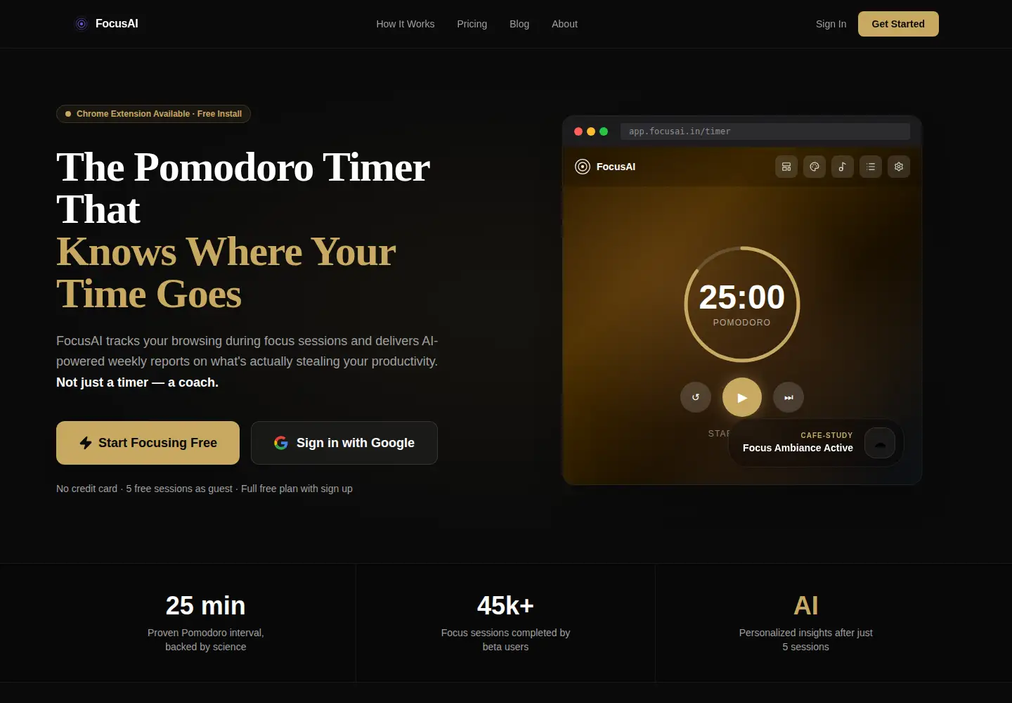 Screenshot of focusai.in