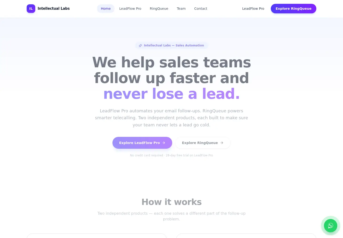 Screenshot of leadflowpro.in