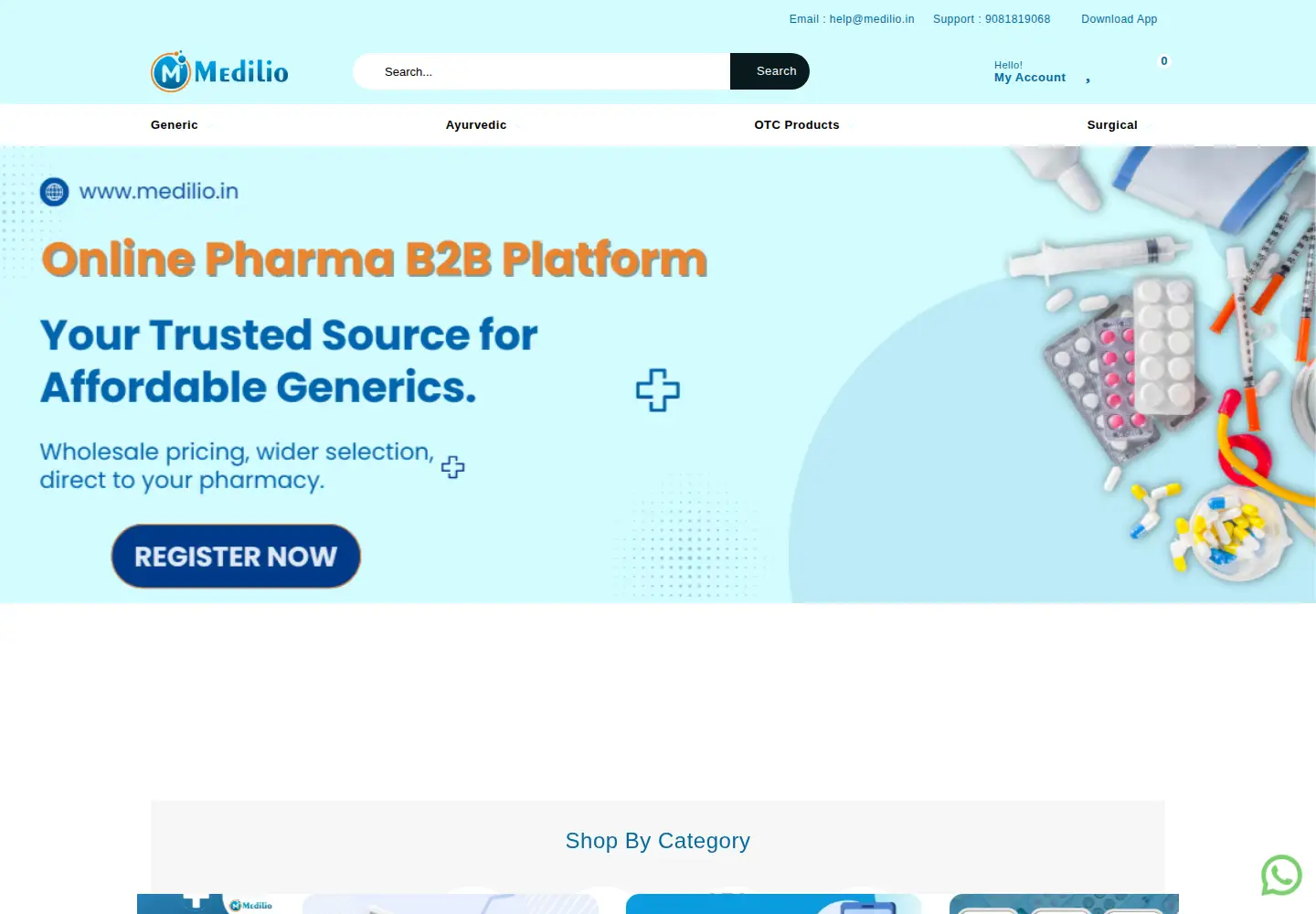 Screenshot of medilio.in