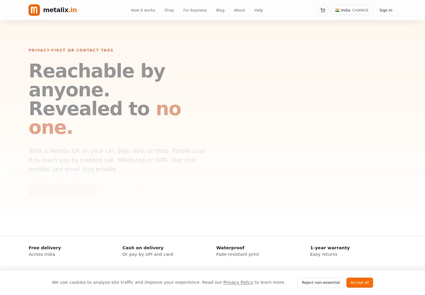 Captured homepage of metalix.in in the current scan