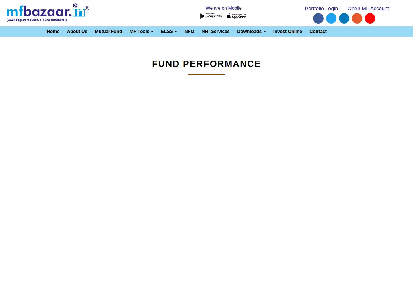 Screenshot of mfbazaar.in