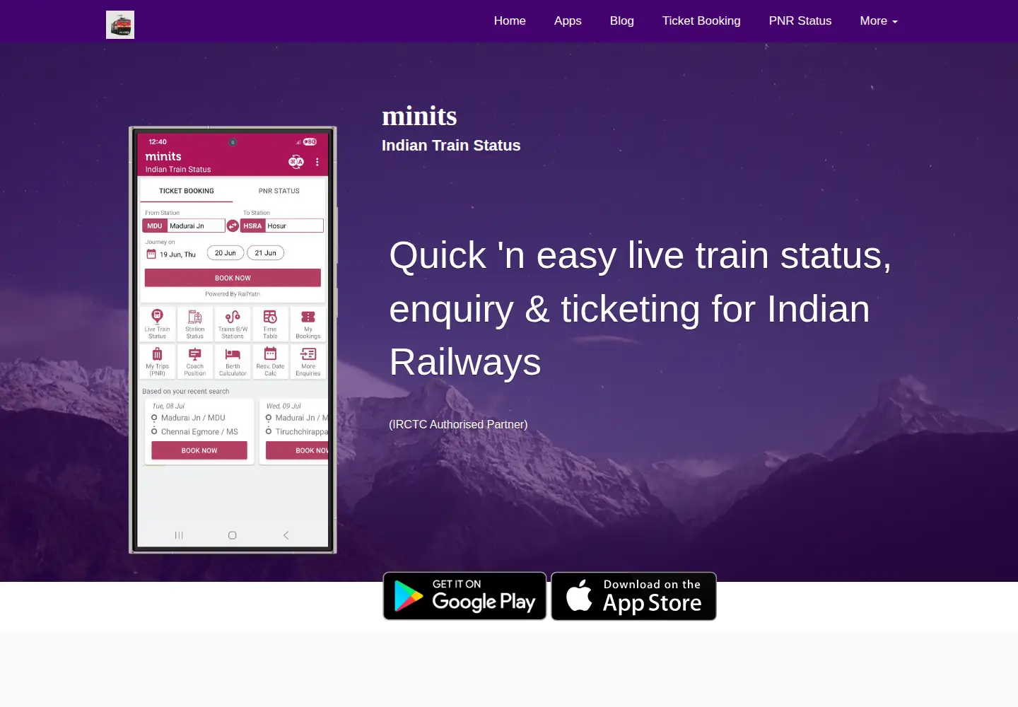Screenshot of minits.in