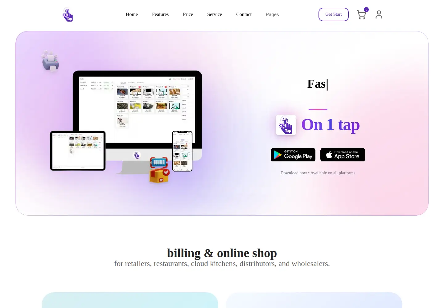 Screenshot of on1tap.in