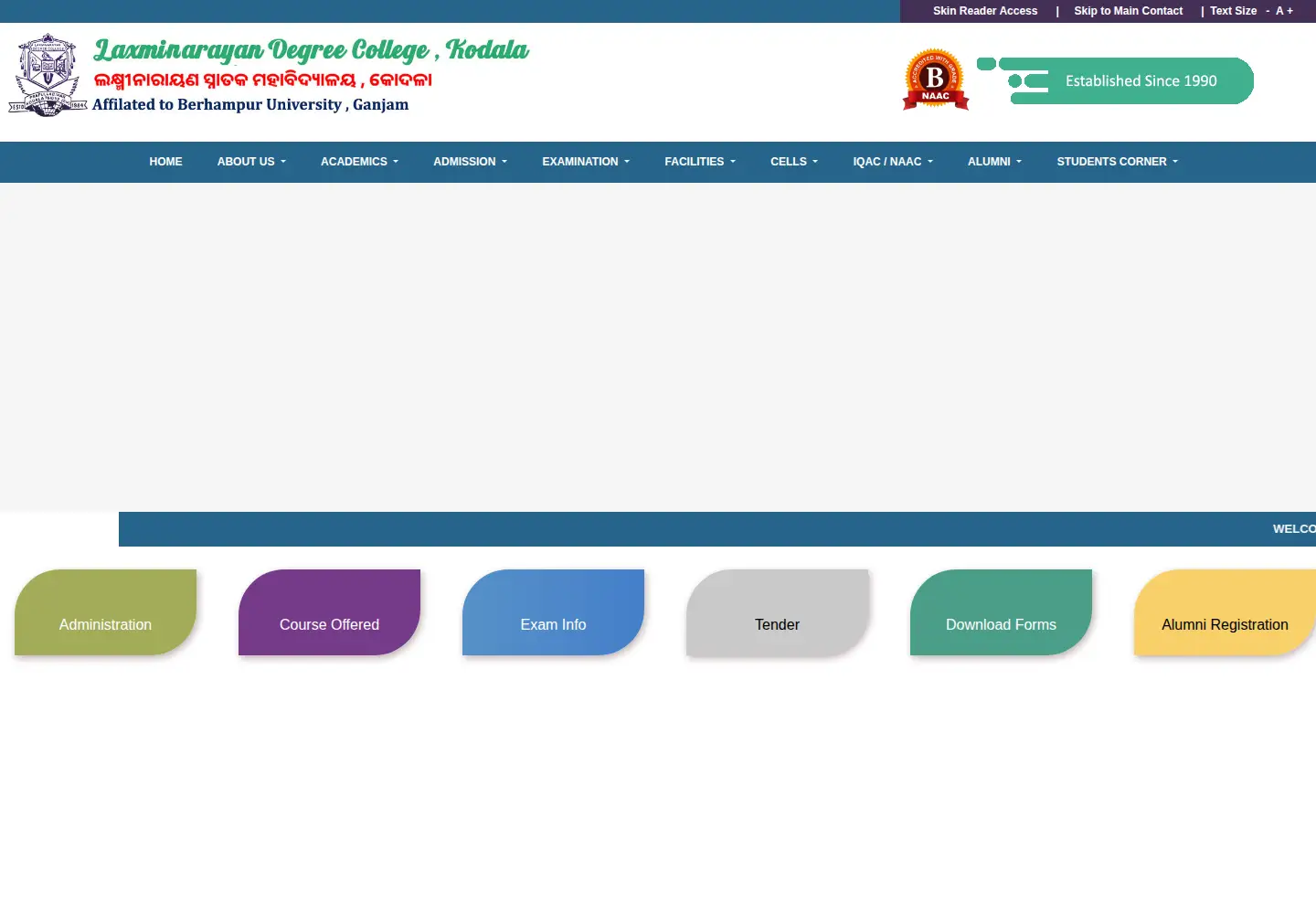 Captured homepage of lndcollege.org.in in the current scan