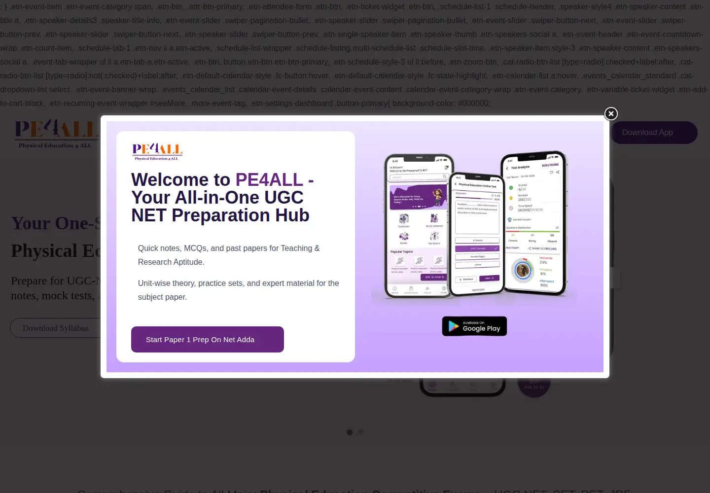 Captured homepage of pe4all.in in the current scan
