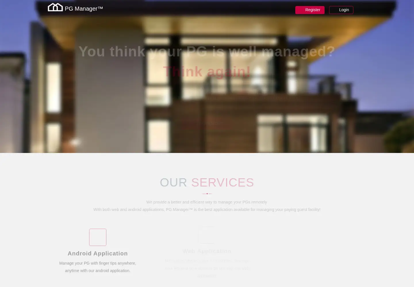 Captured homepage of pgmanager.in in the current scan