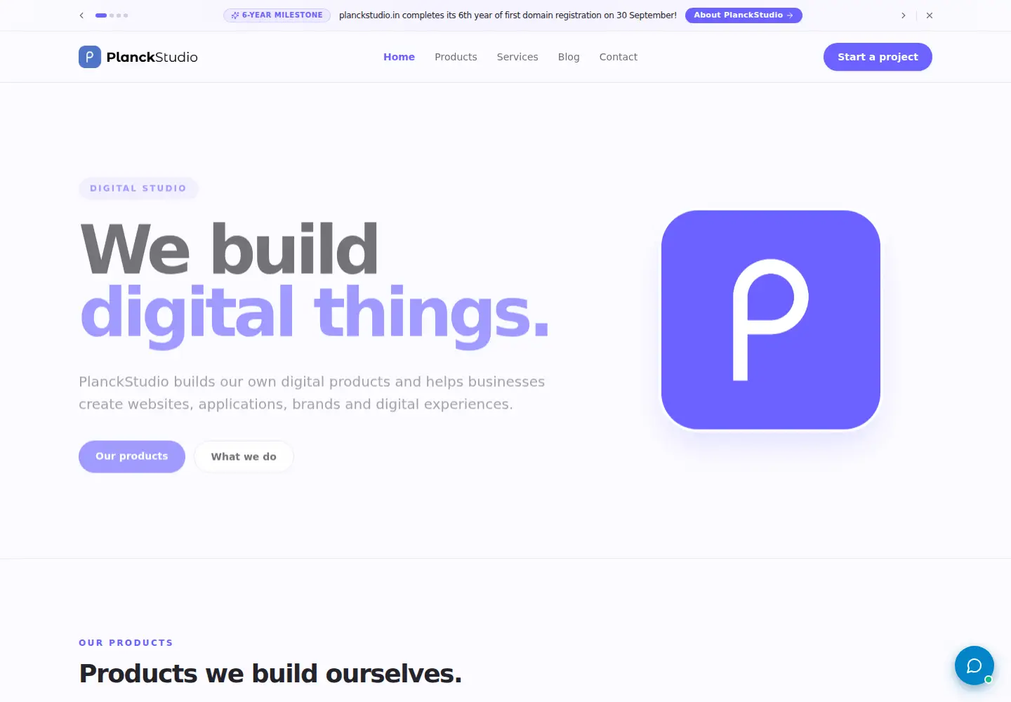 Captured homepage of planckstudio.in in the current scan