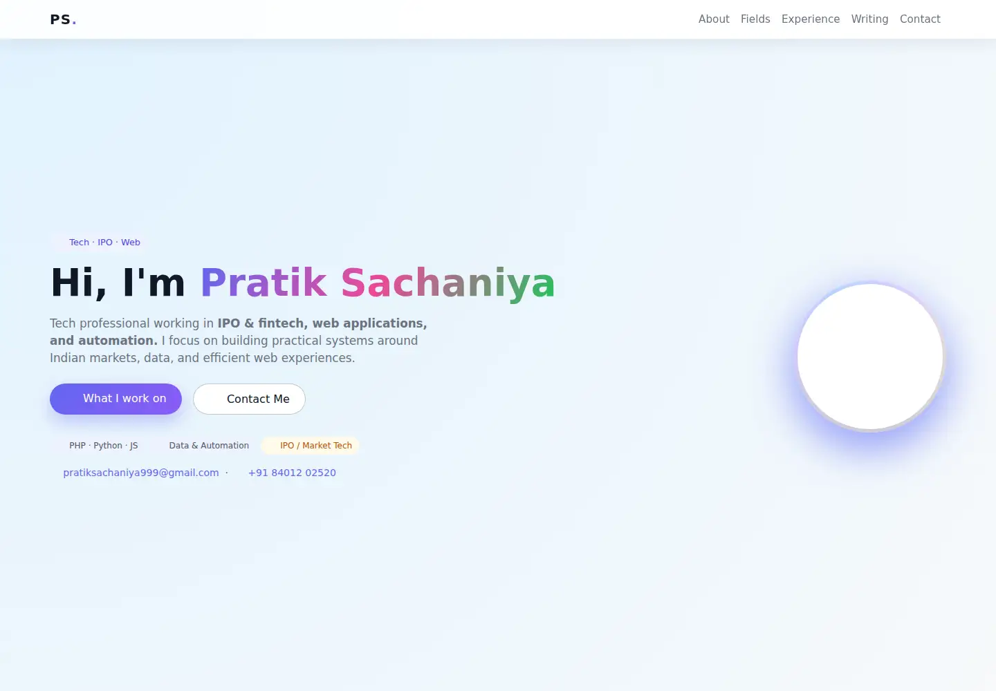 Screenshot of pratiksachaniya.in