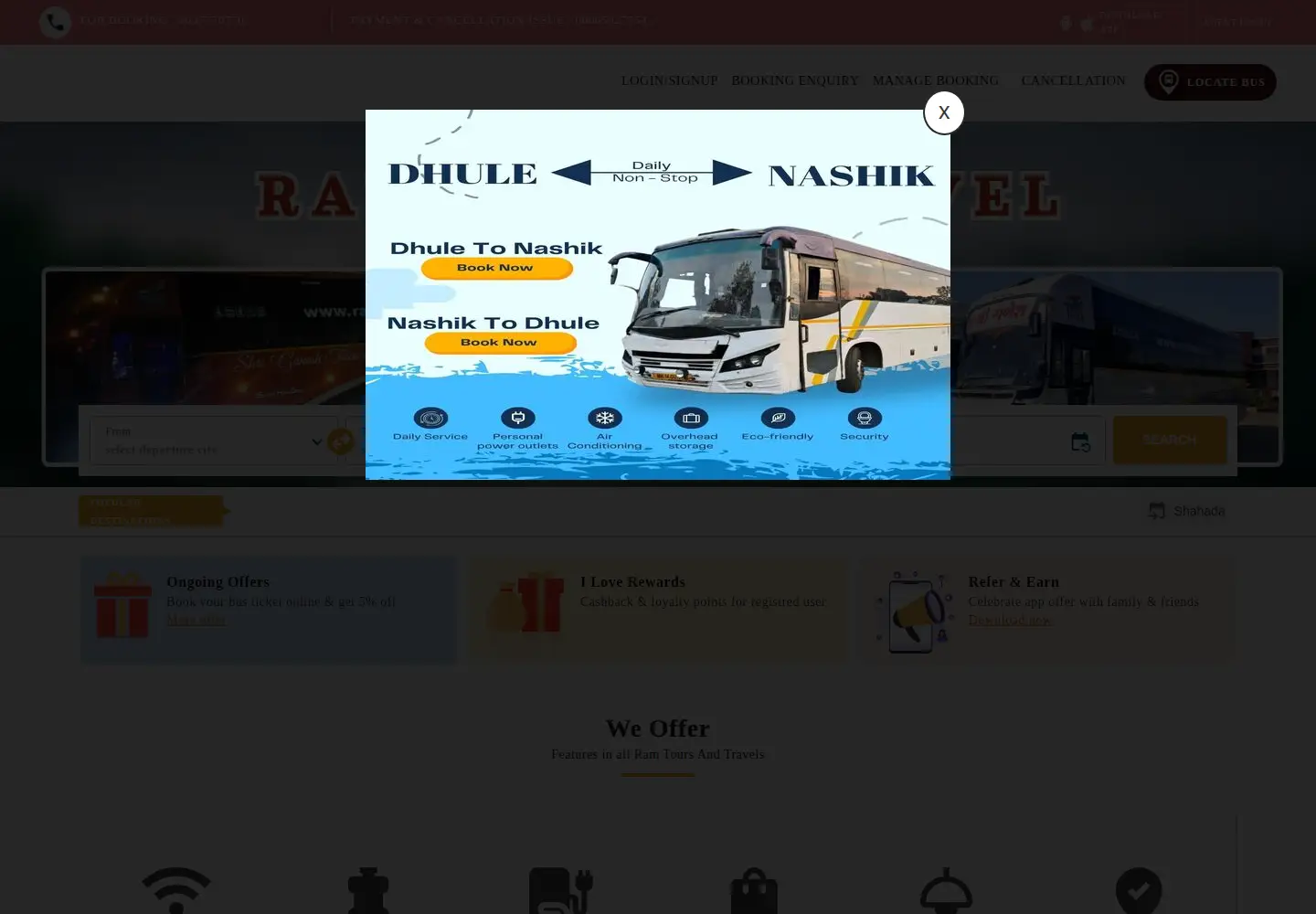 Screenshot of ramtravels.in
