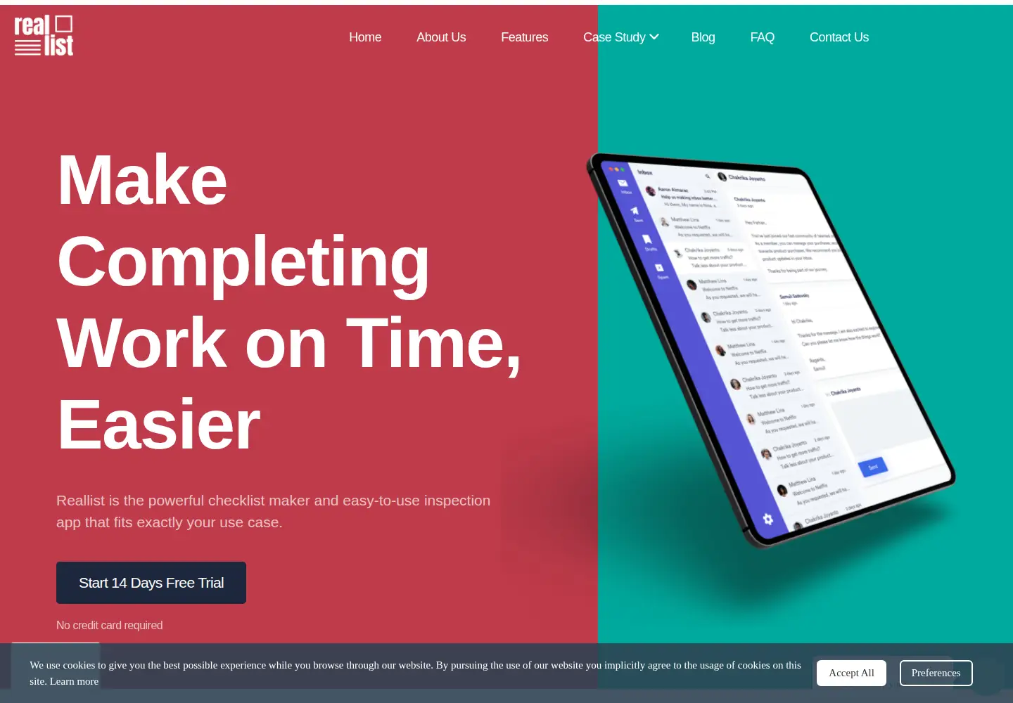Captured homepage of reallist.in in the current scan
