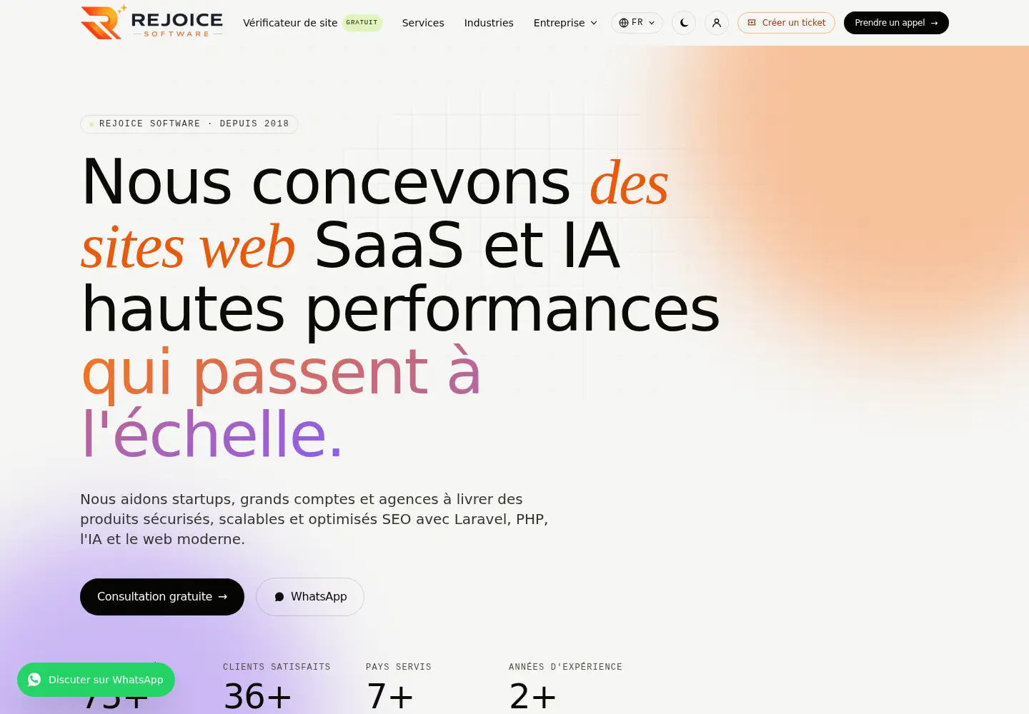 Captured homepage of rejoicesoftware.in in the current scan