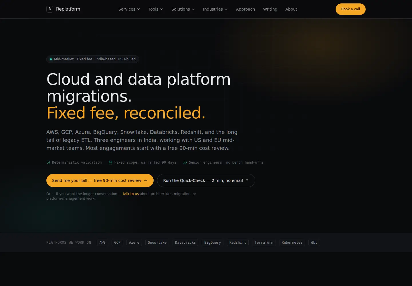 Screenshot of replatform.in