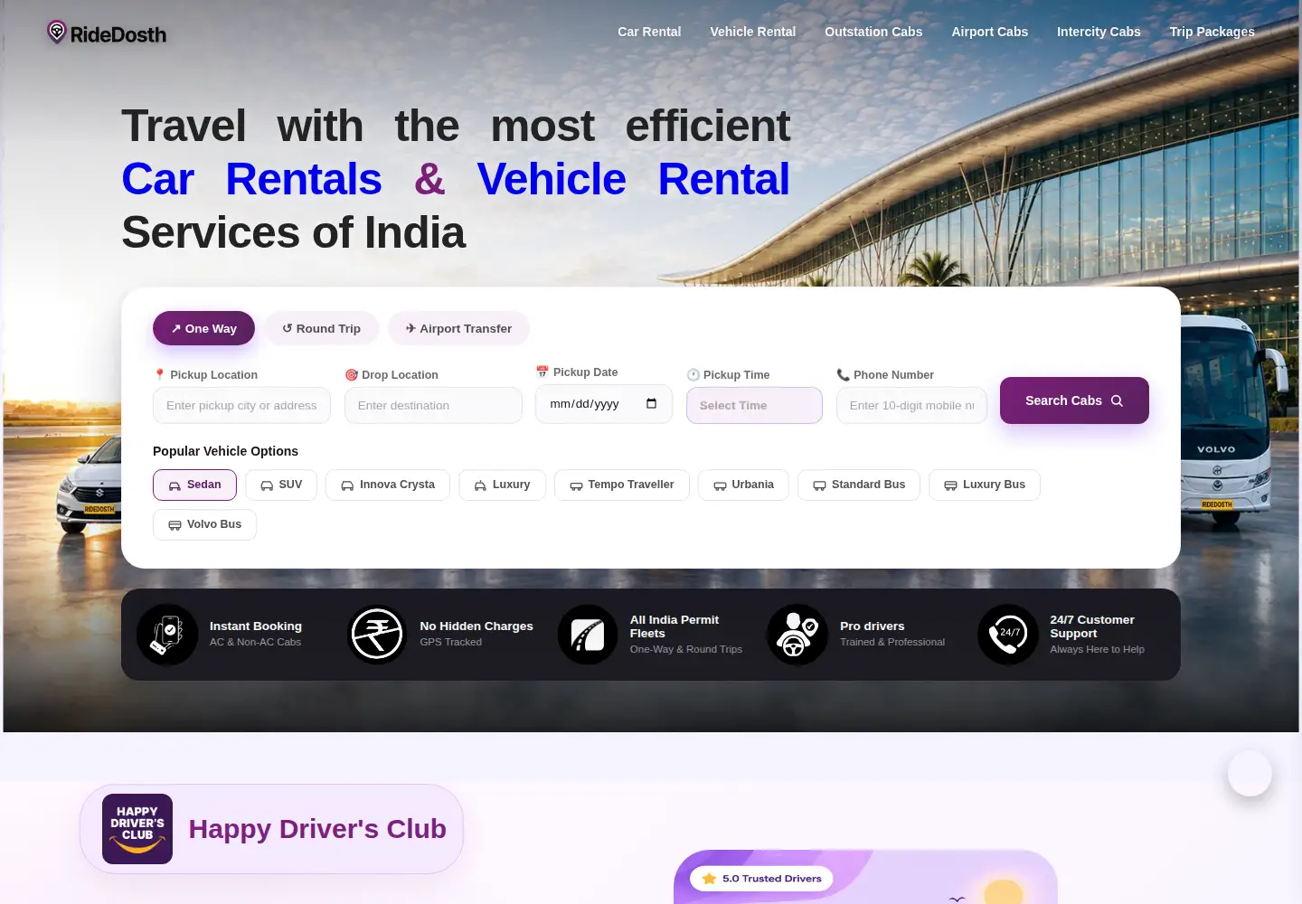 Captured homepage of ridedosth.in in the current scan