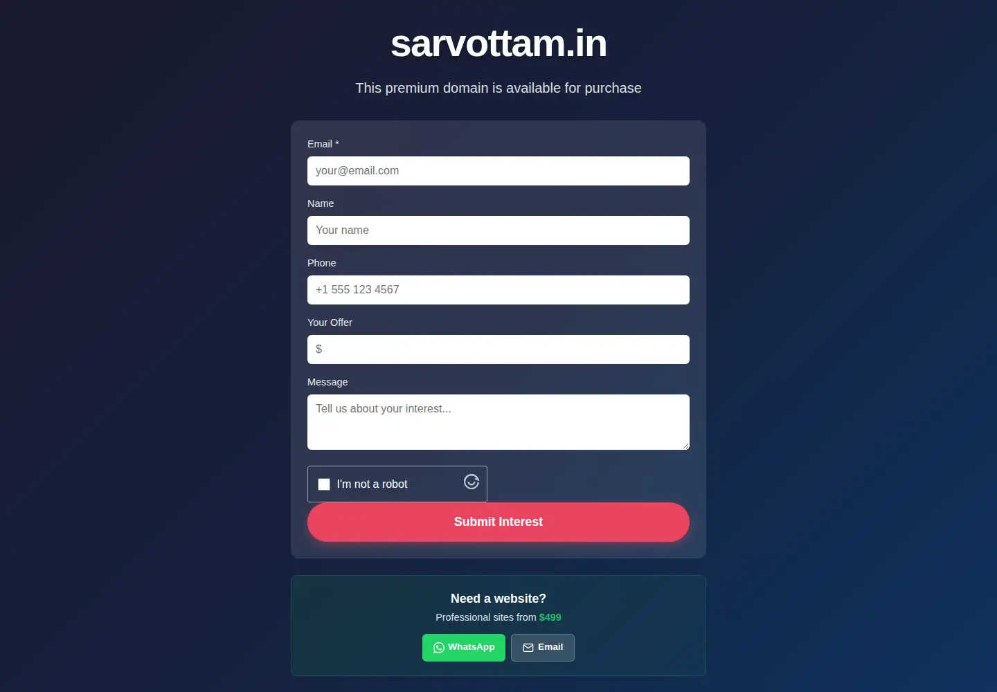 Screenshot of sarvottam.in
