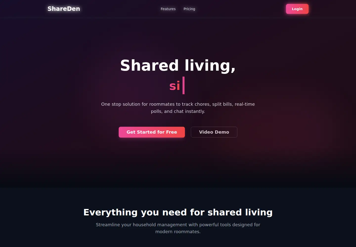 Captured homepage of shareden.in in the current scan