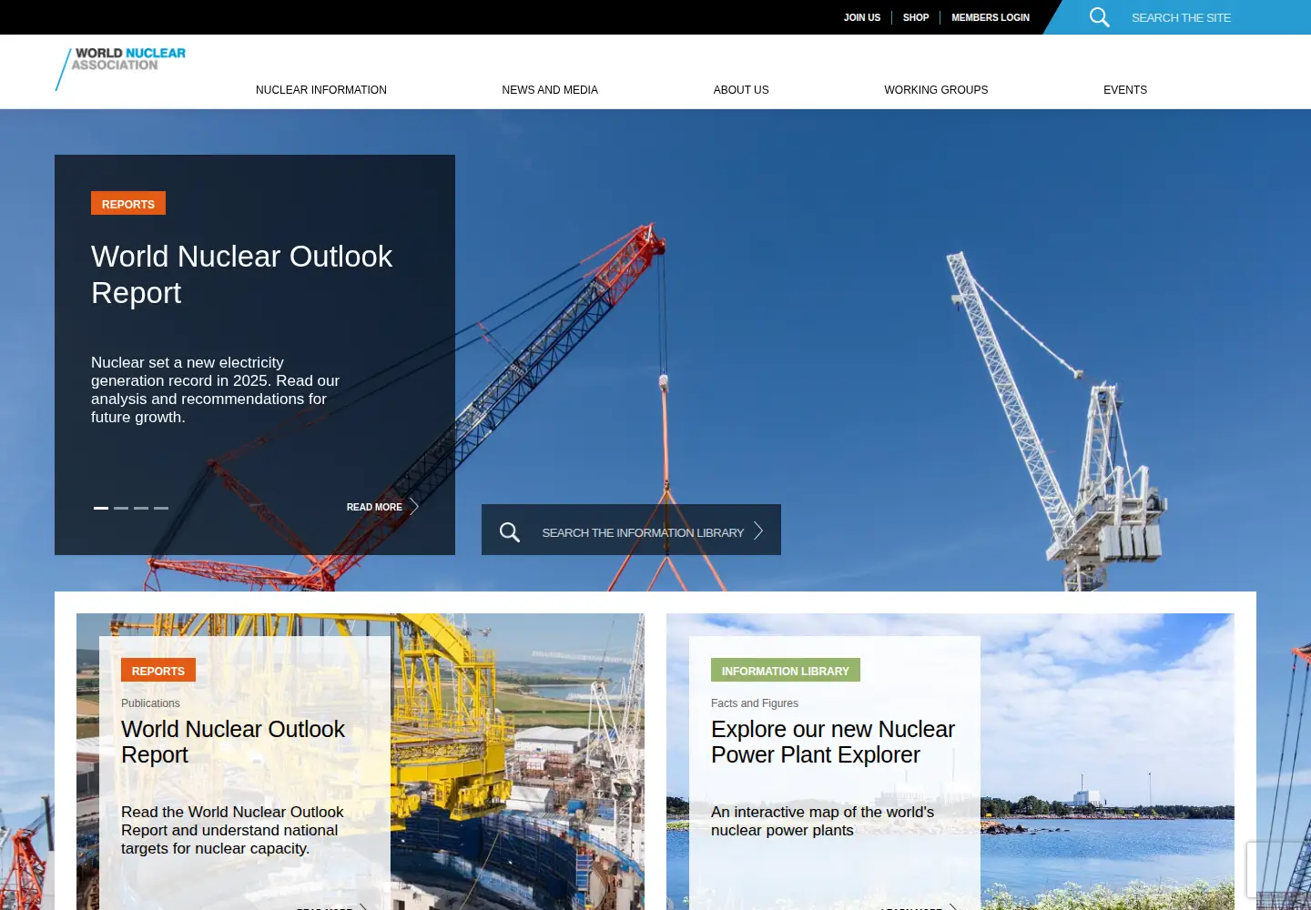 Screenshot of world-nuclear.org