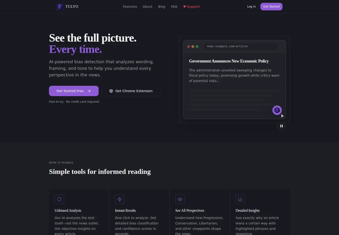 Captured homepage of tulyo.in in the current scan