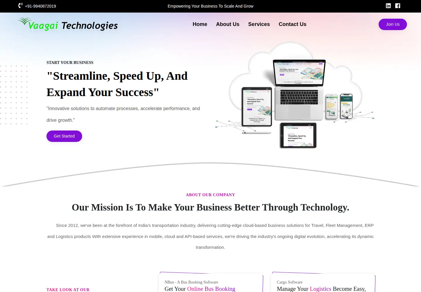 Screenshot of vaagaitech.in