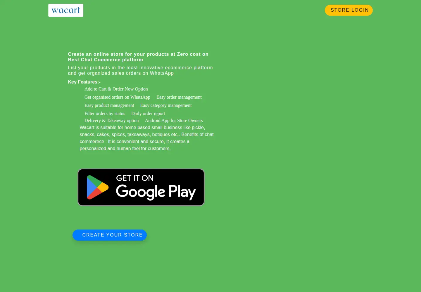Screenshot of wacart.in