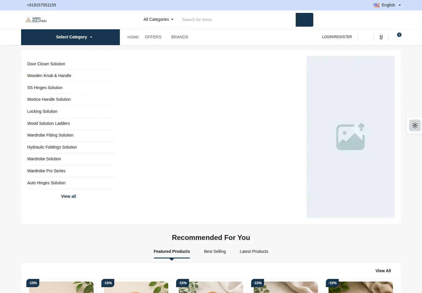 Captured homepage of woodsolution.in in the current scan