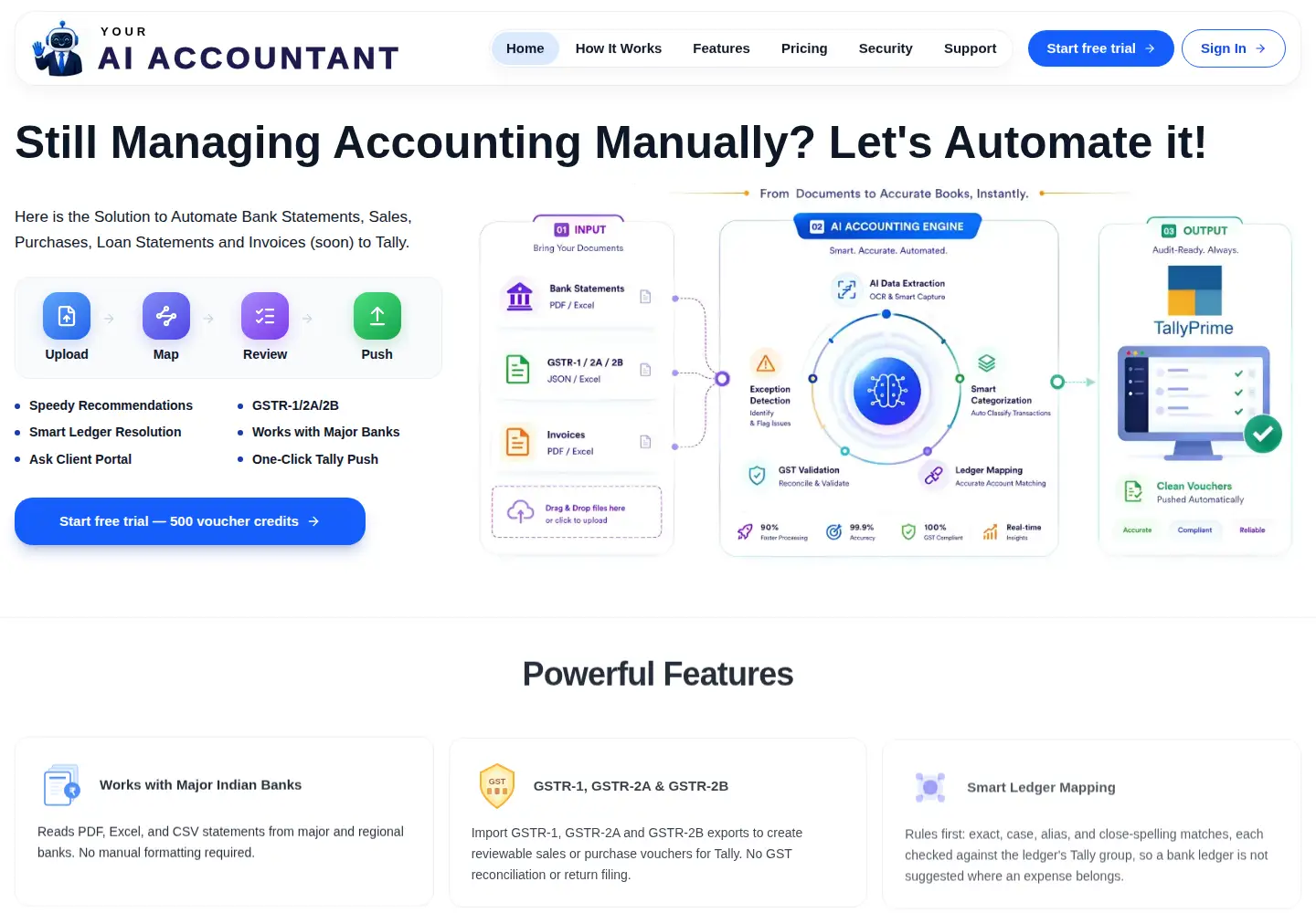 Captured homepage of youraiaccountant.in in the current scan