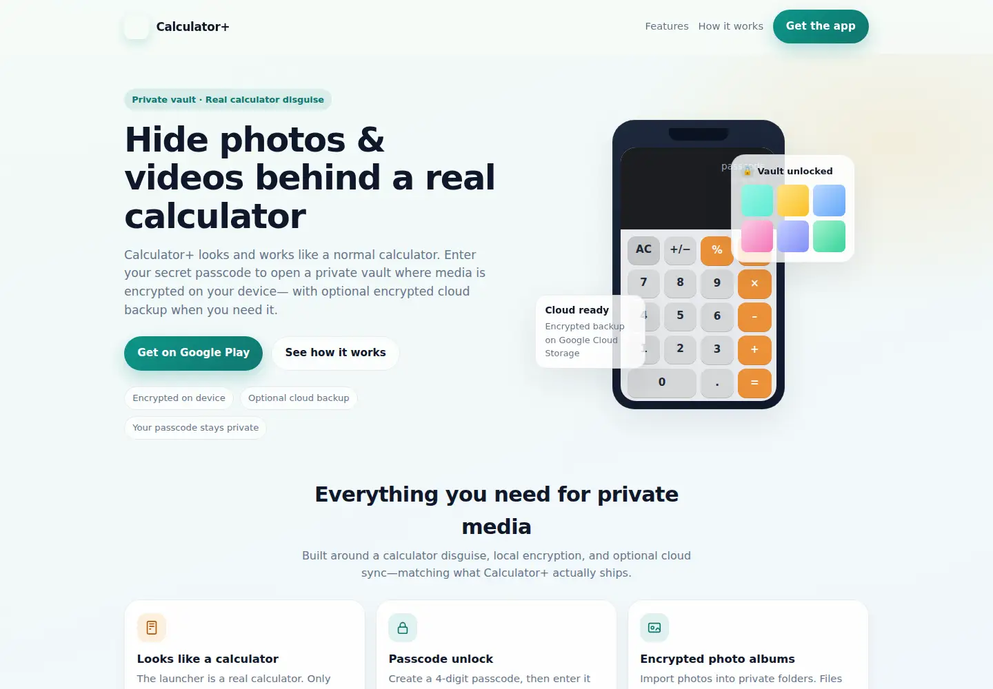Captured homepage of calculatorphotovault.info in the current scan