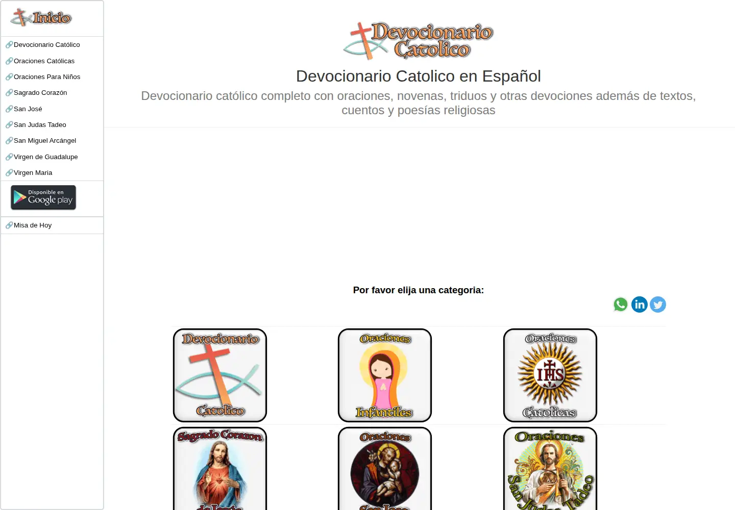 Captured homepage of devocionariocatolico.info in the current scan