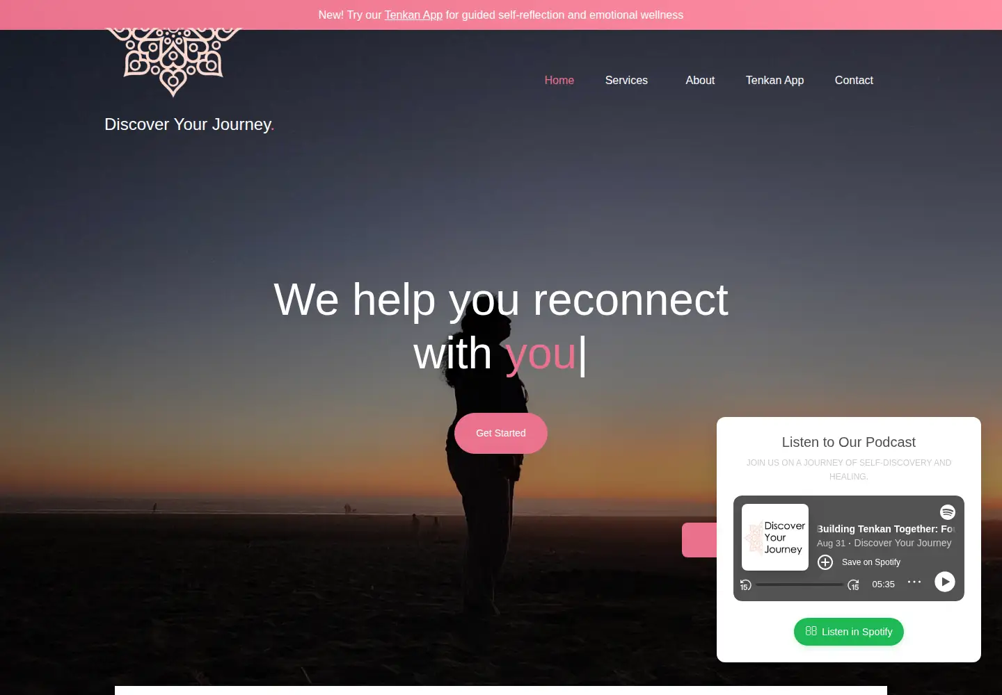 Captured homepage of discoveryourjourney.info in the current scan