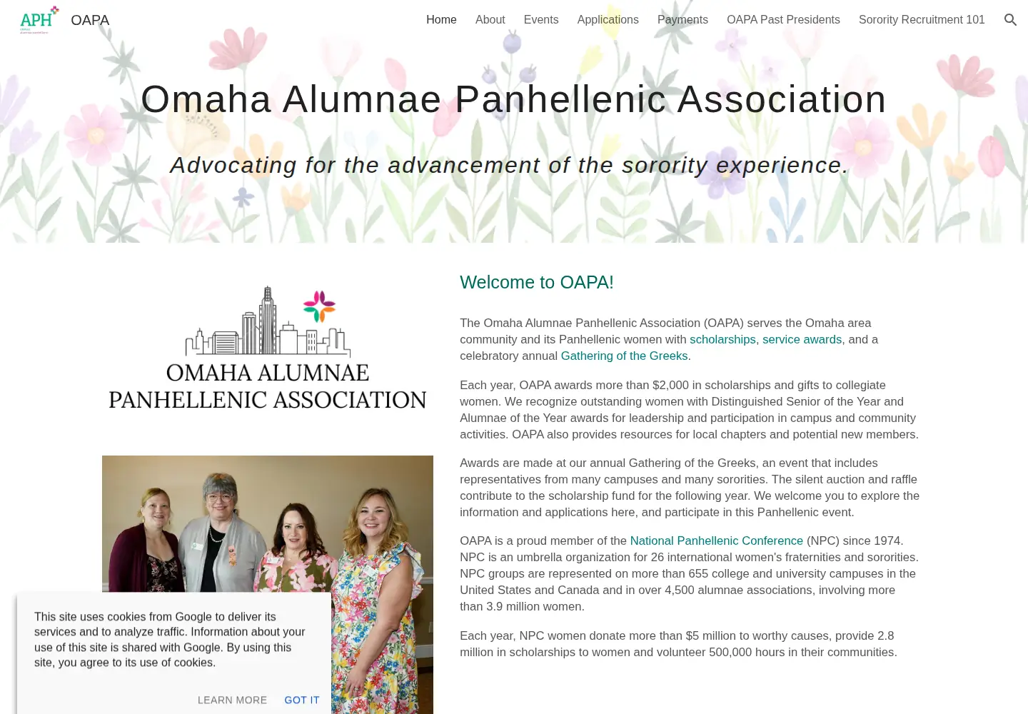 Screenshot of oapa.info