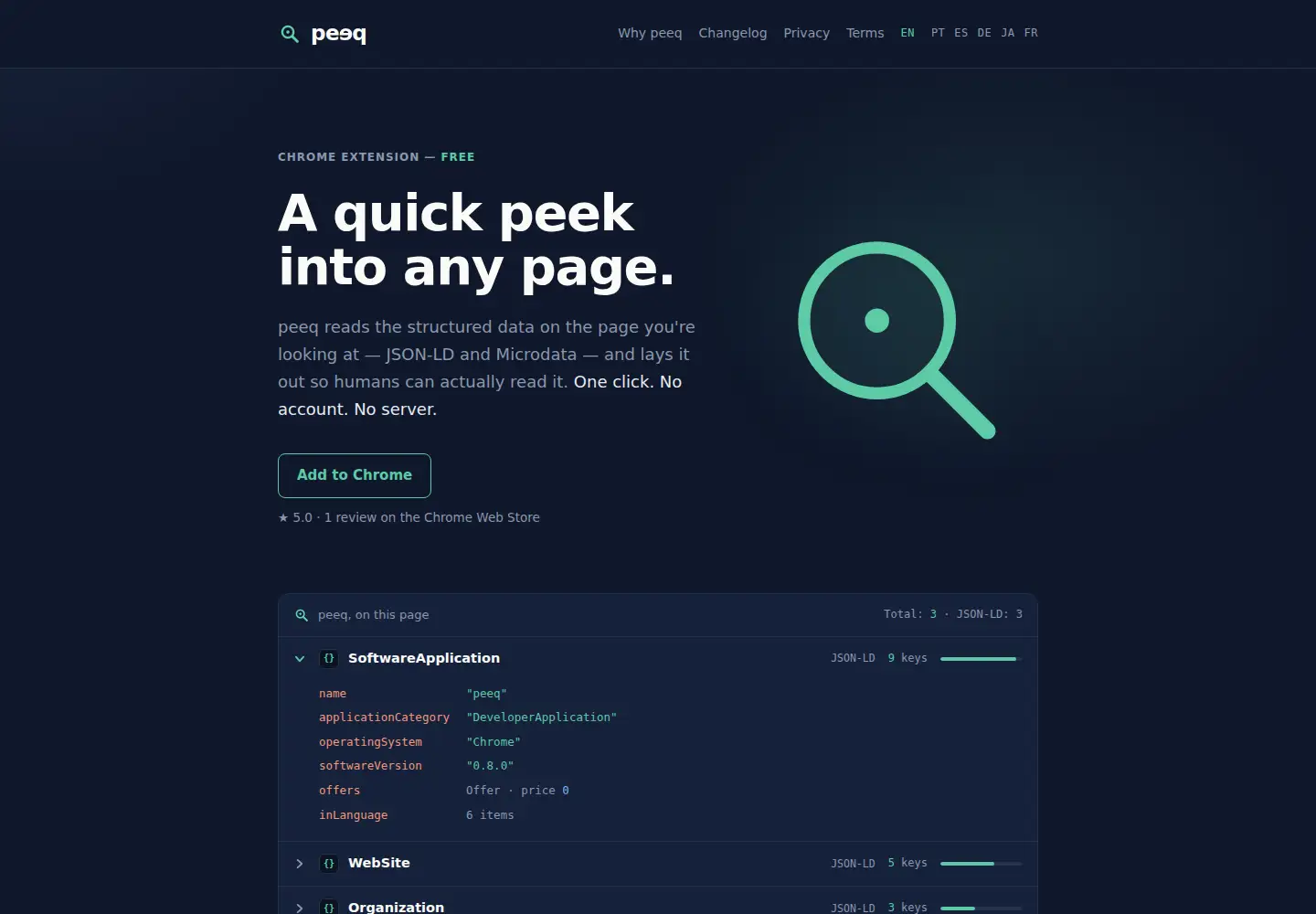 Screenshot of peeq.ing