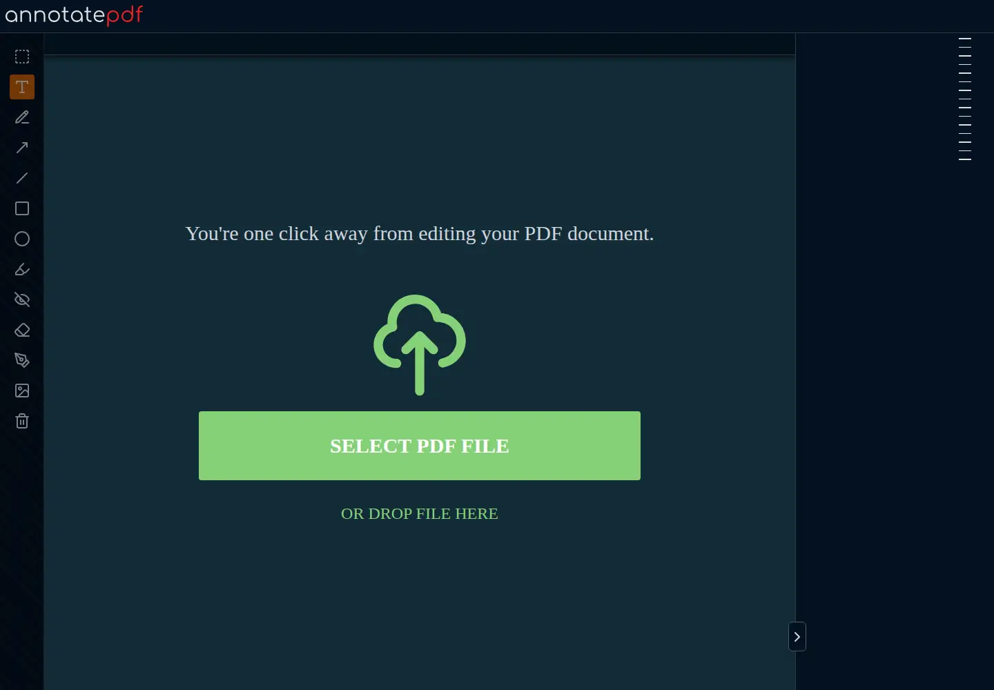Screenshot of annotatepdf.io