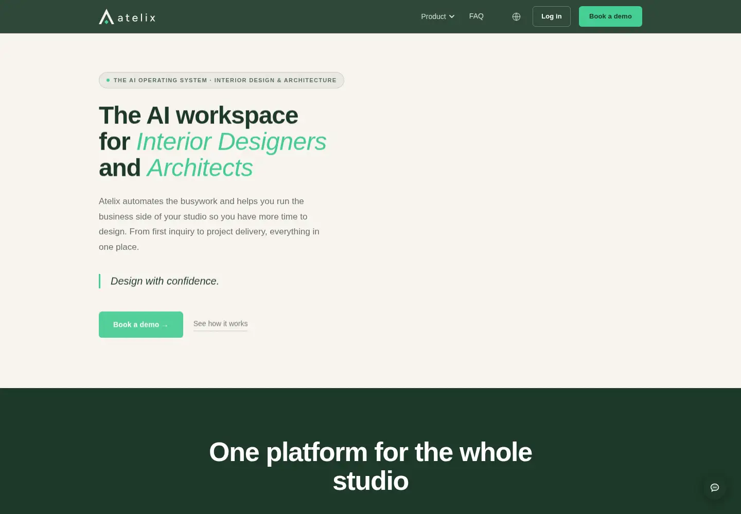Captured homepage of atelix.io in the current scan