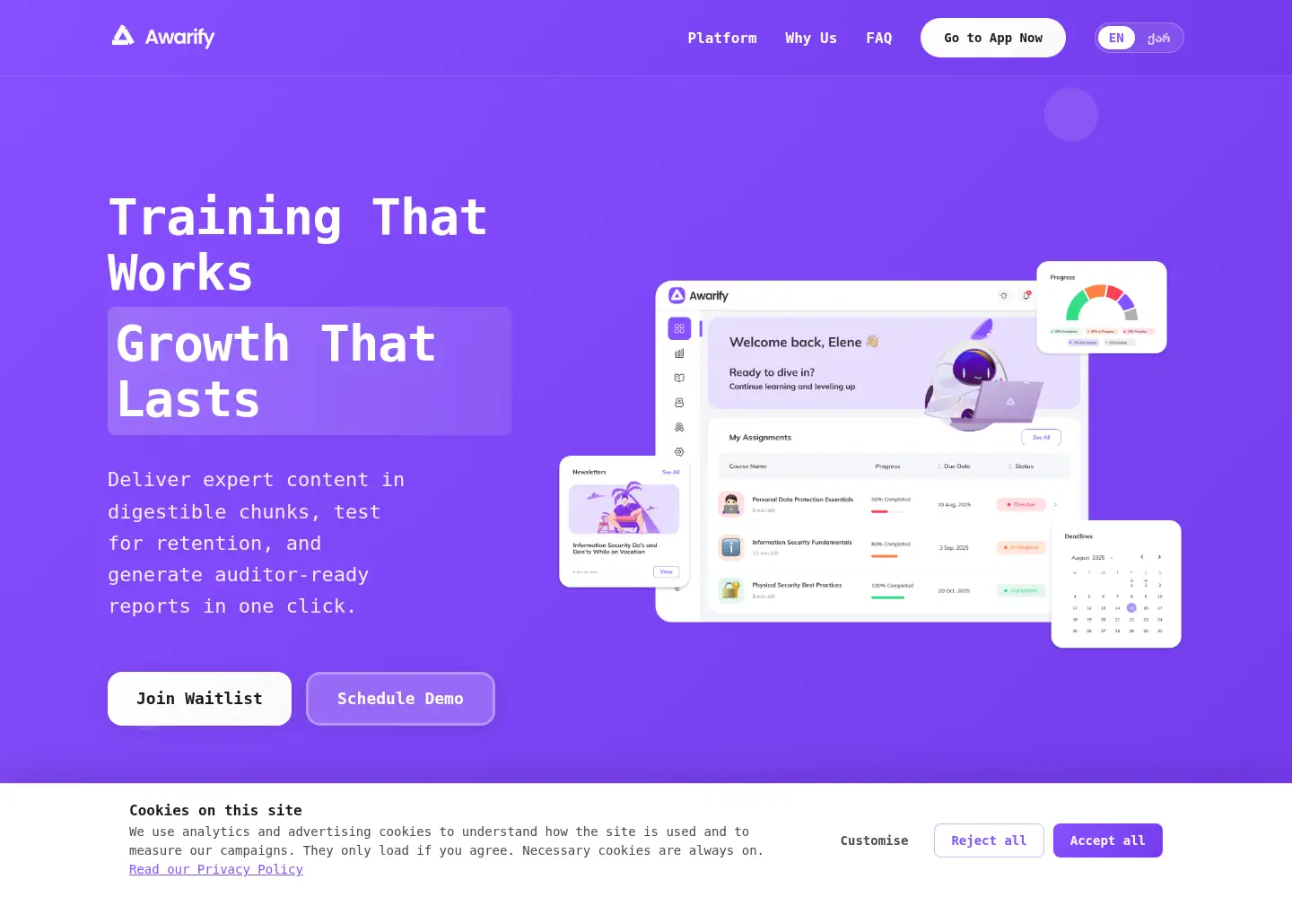 Screenshot of awarify.io