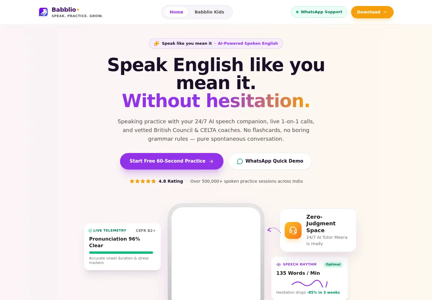 Captured homepage of babblio.io in the current scan