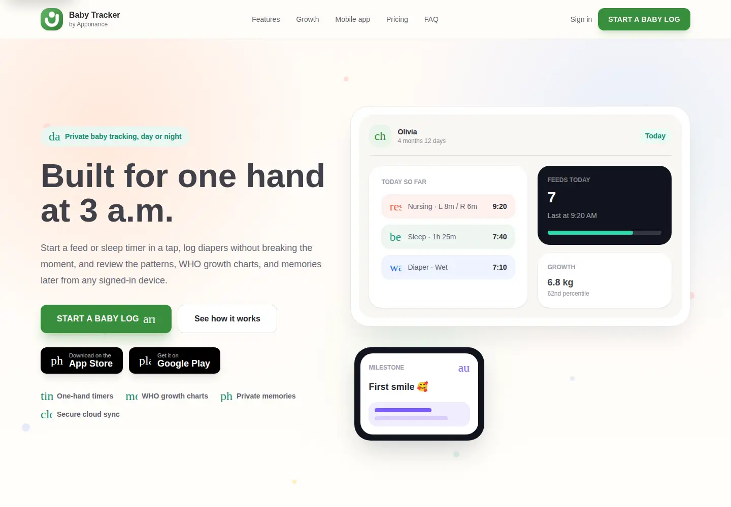 Screenshot of babygrow.io